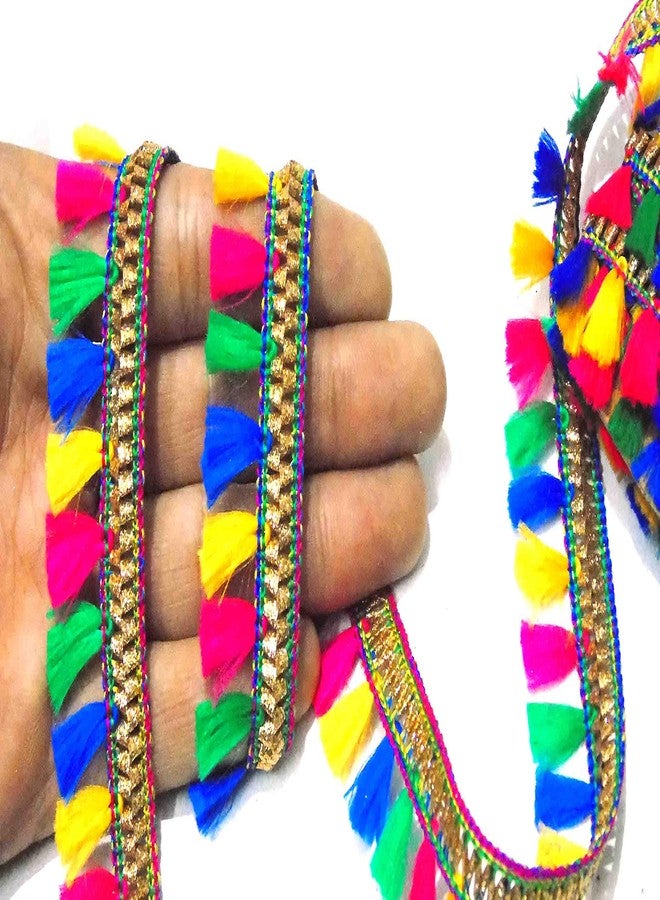 Strala Multicolor Laces for Dresses, Sarees, Lehenga, Suits, Bags, Decorations, Borders, Crafts and Home Décor,Blouse (9mtr) Design-43 - Image 1